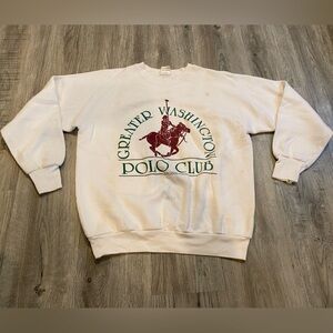 Vintage Greater Washington Polo Club White Crewneck Size Large USA Made